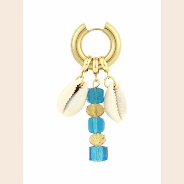 THE SHELL DEALER Boucles d'oreilles Sunshine Mono Bleu Sable
