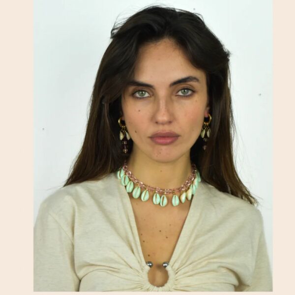THE SHELL DEALER Collier Narcoshell Pink Mint