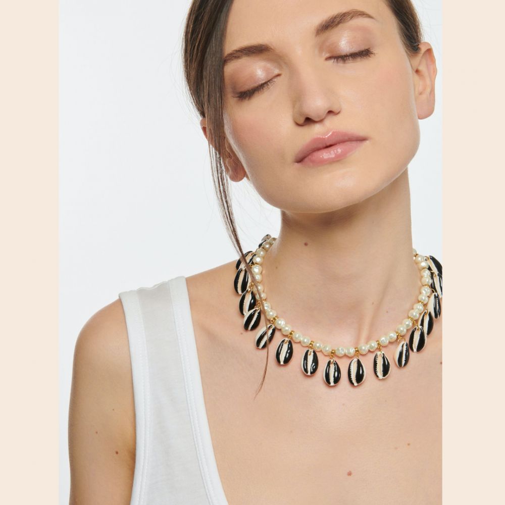 THE SHELL DEALER Collier Necklace Black Gold – Image 2