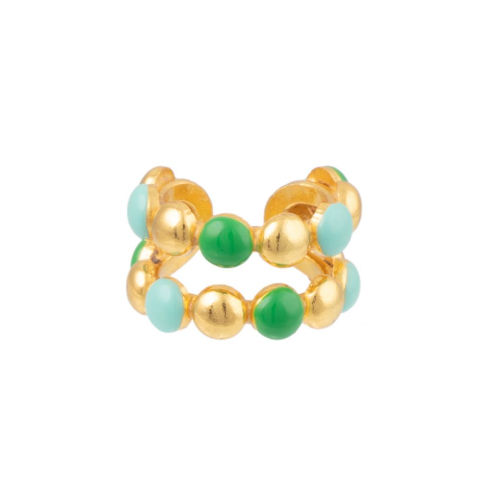 SYLVIA TOLEDANO bague Dots double turquoise – Image 2